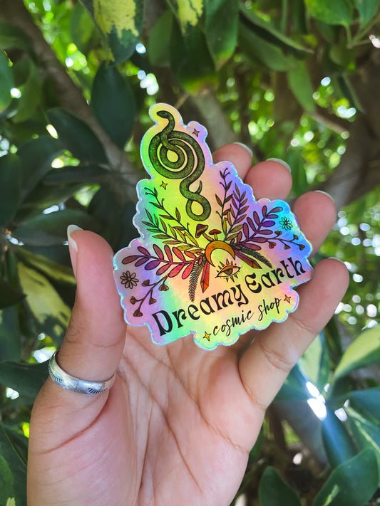 Dreamy Earth Holographic Logo Sticker