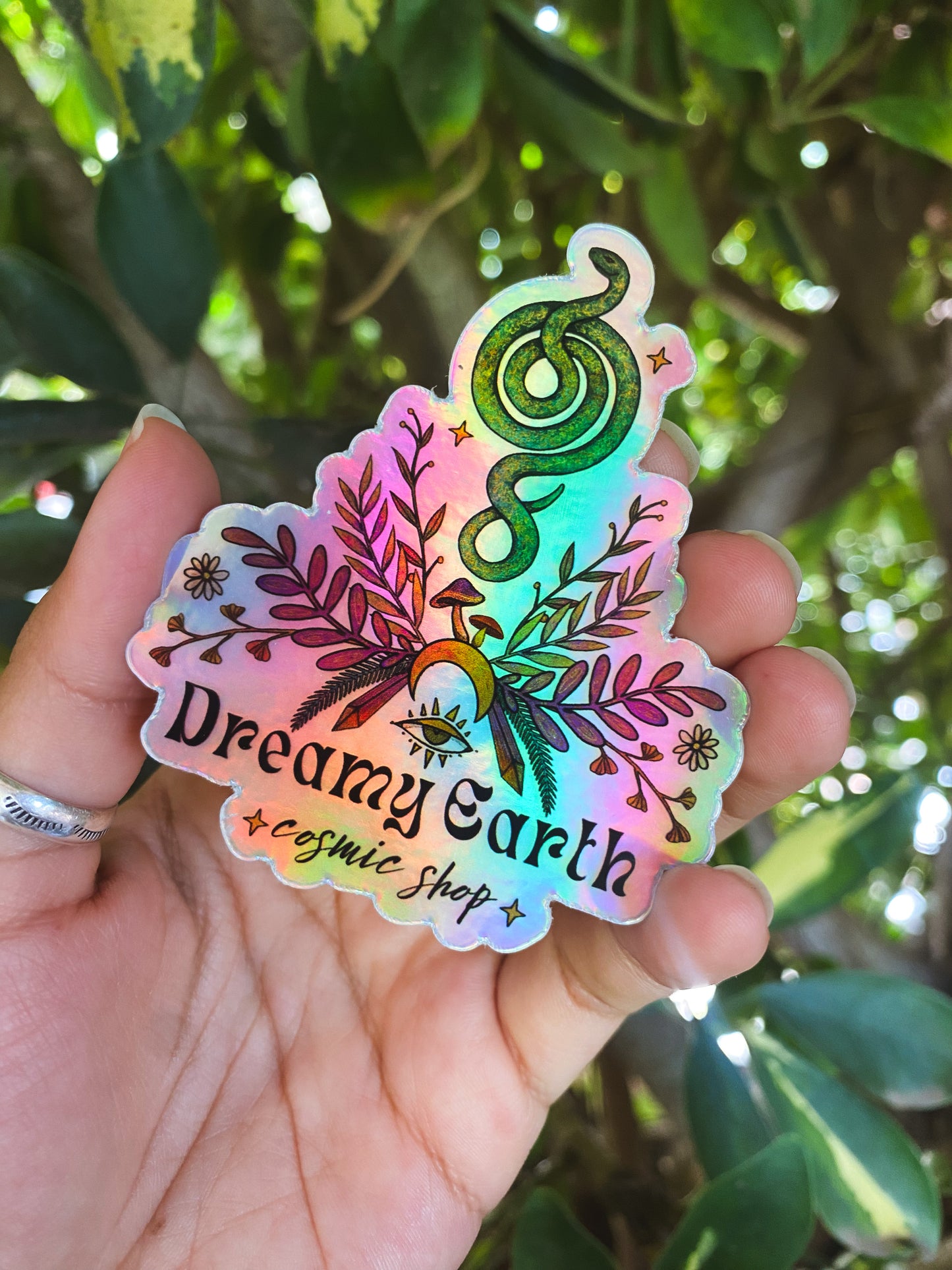 Dreamy Earth Holographic Logo Sticker