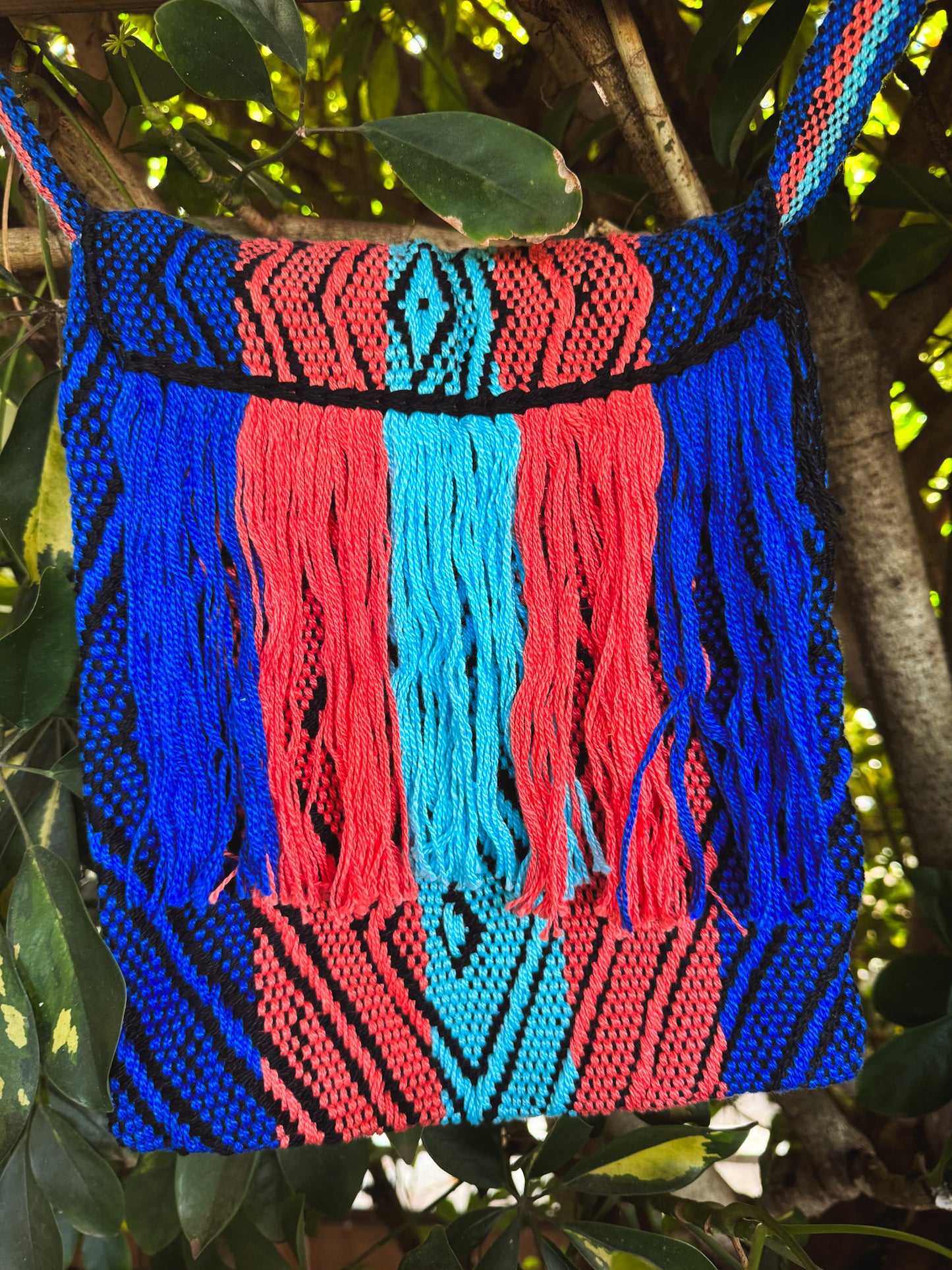 Tri-Color Cross Body Medicine Bag {Huni Kuin tribe, Brazil}