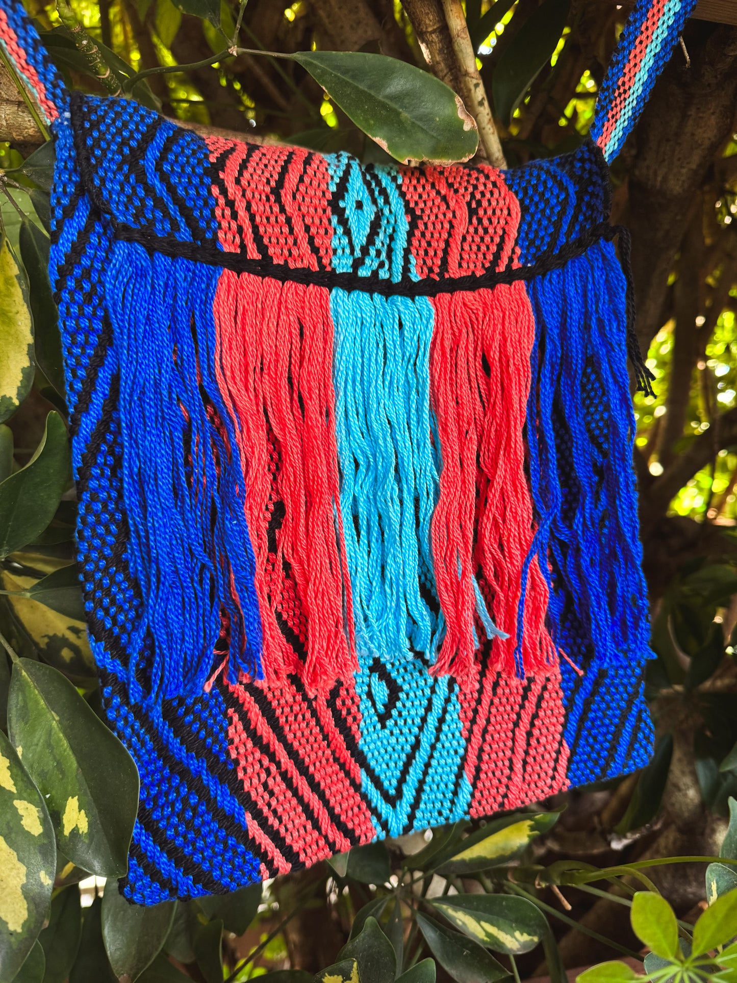 Tri-Color Cross Body Medicine Bag {Huni Kuin tribe, Brazil}