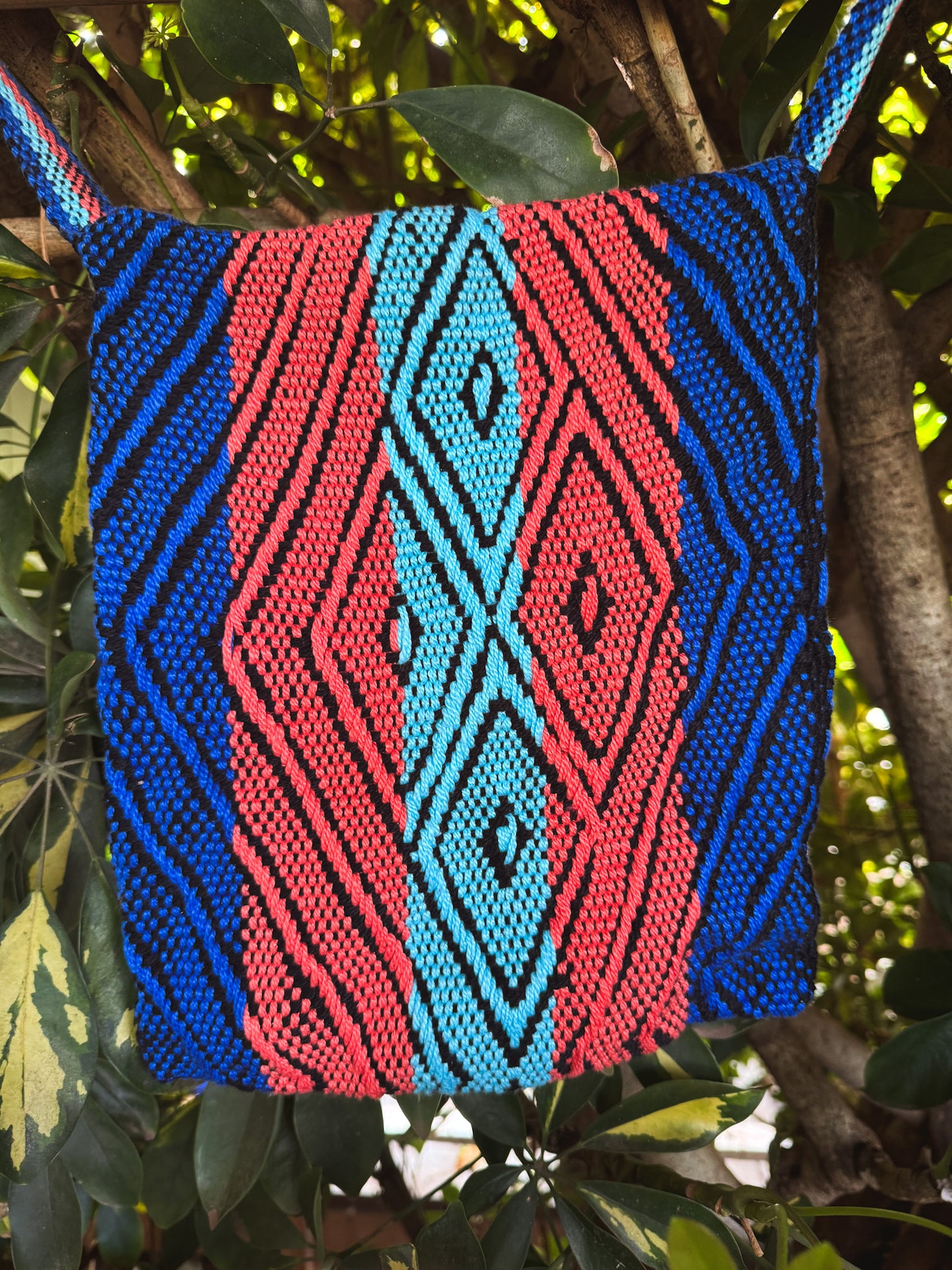 Tri-Color Cross Body Medicine Bag {Huni Kuin tribe, Brazil}