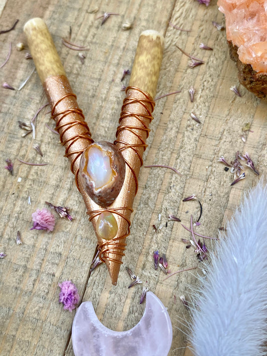 Metallic Bronze & Fire Opals