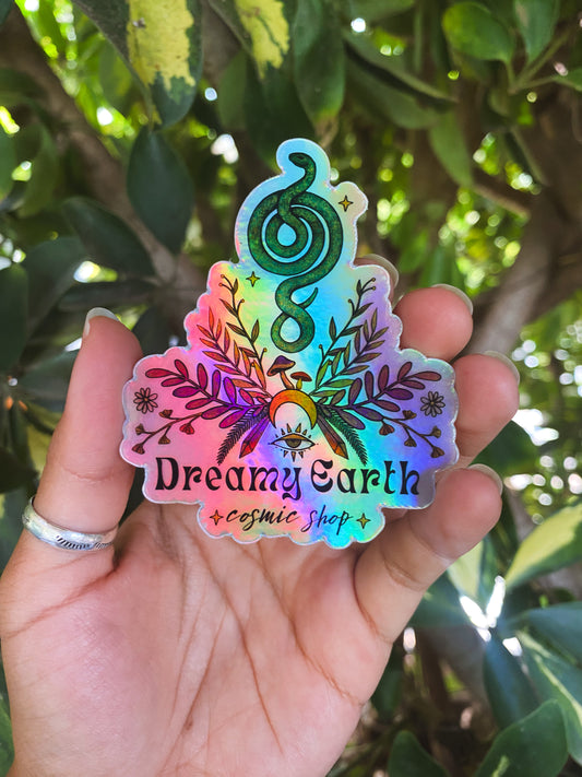 Dreamy Earth Holographic Logo Sticker