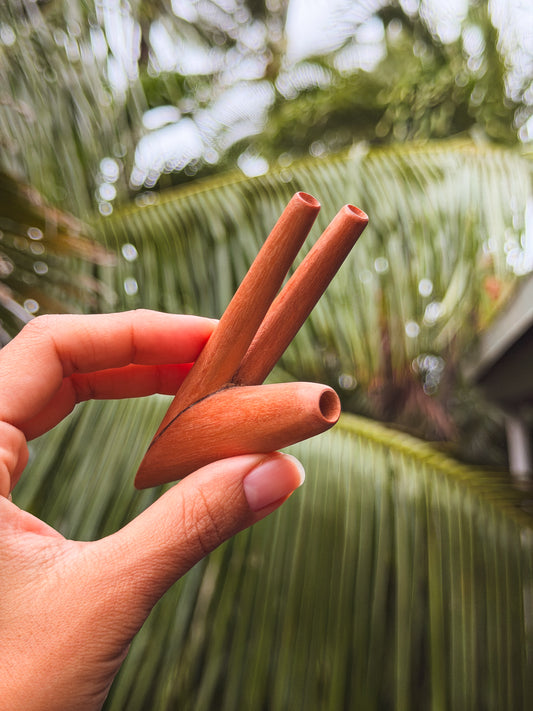 Sawo Wood Double Nostril Kuripe