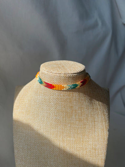 ༶ "Arcoíris" Beaded Choker ༶ Inga Tribe, Colombia