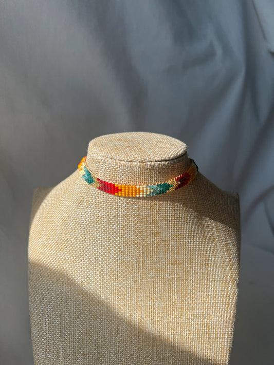 ༶ "Arcoíris" Beaded Choker ༶ Inga Tribe, Colombia