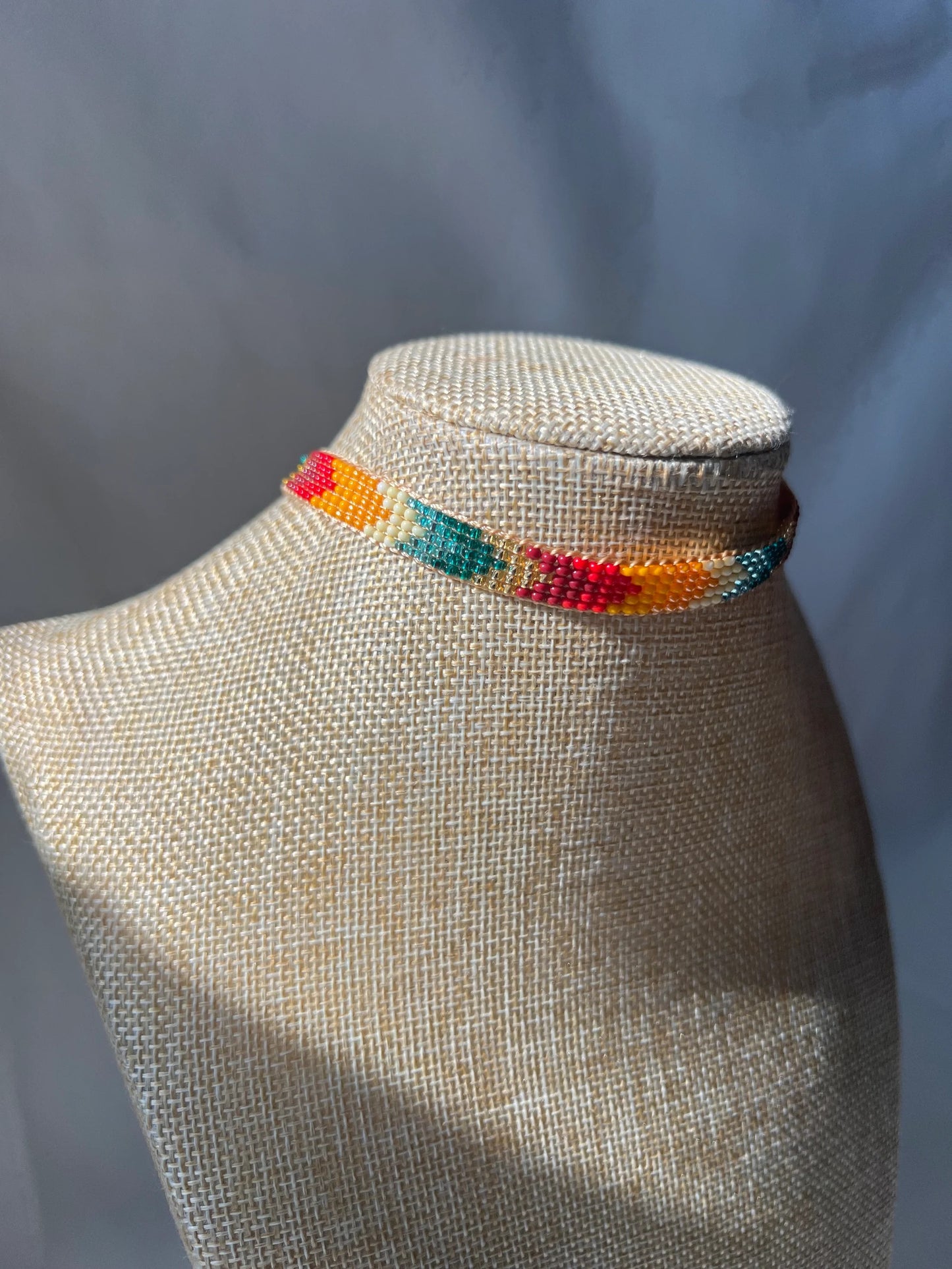 ༶ "Arcoíris" Beaded Choker ༶ Inga Tribe, Colombia