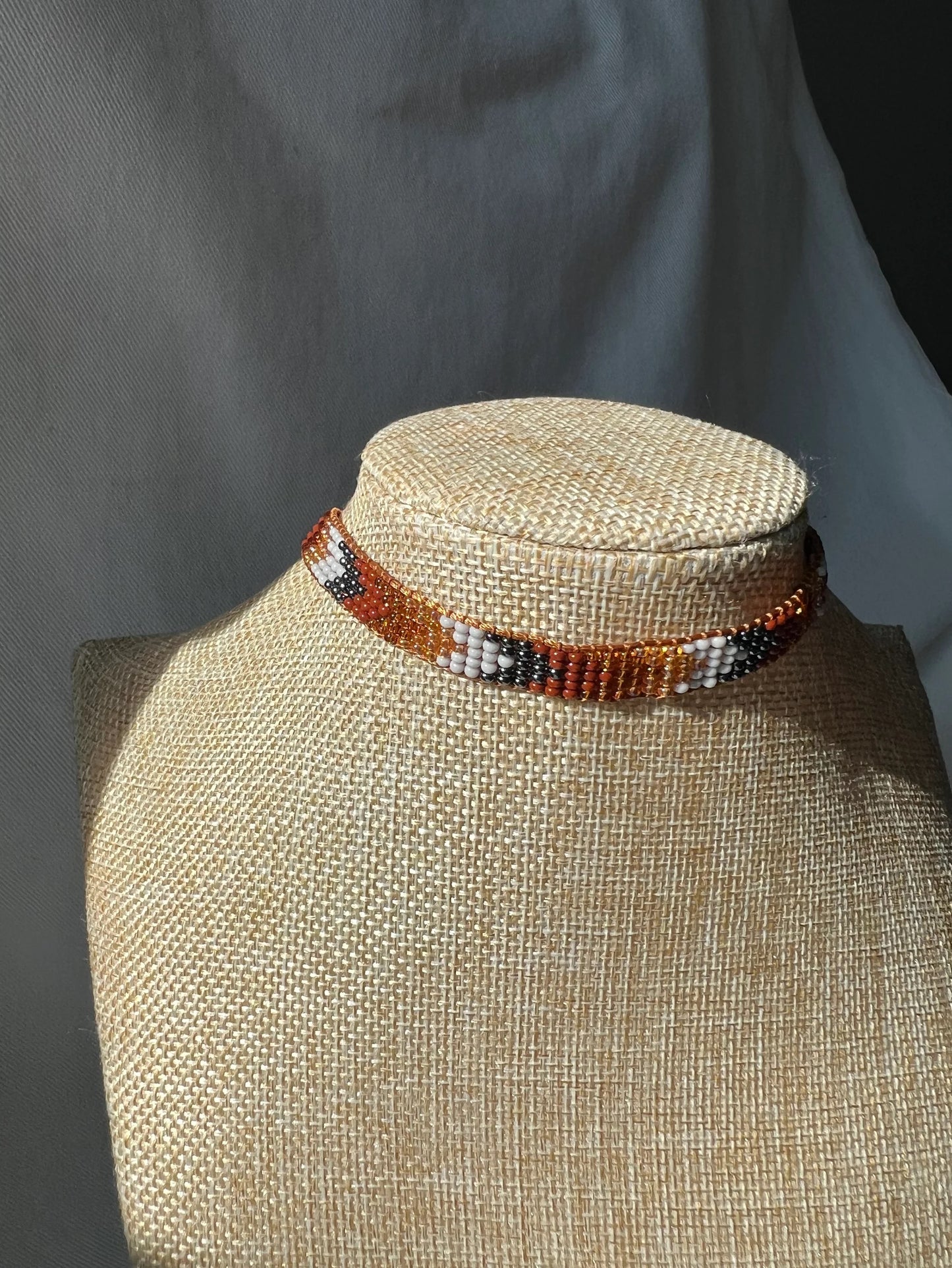 ༶ "Earth Tones" Beaded Choker ༶ Inga Tribe, Colombia