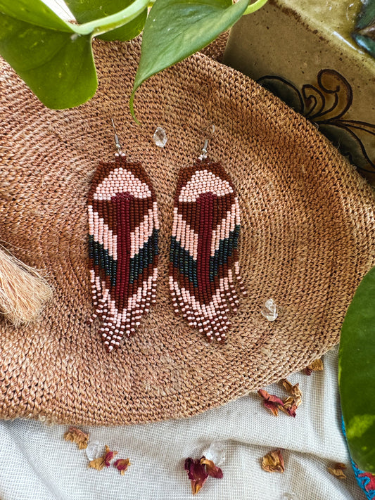 Mushroom Beadwork Earrings ♡ Embera Tribe, Colombia
