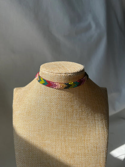 ༶ "Jewel Tones" Beaded Choker ༶ Inga Tribe, Colombia