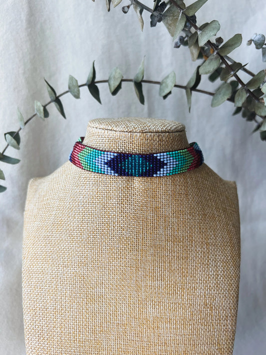 ༶ "Mermaid" Beaded Choker ༶ Inga Tribe, Colombia
