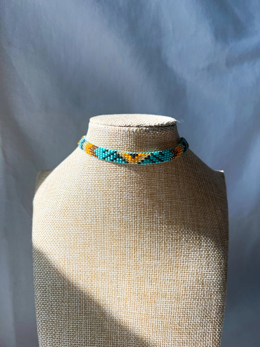 ༶ "Pisces Energy" Beaded Choker ༶ Inga Tribe, Colombia
