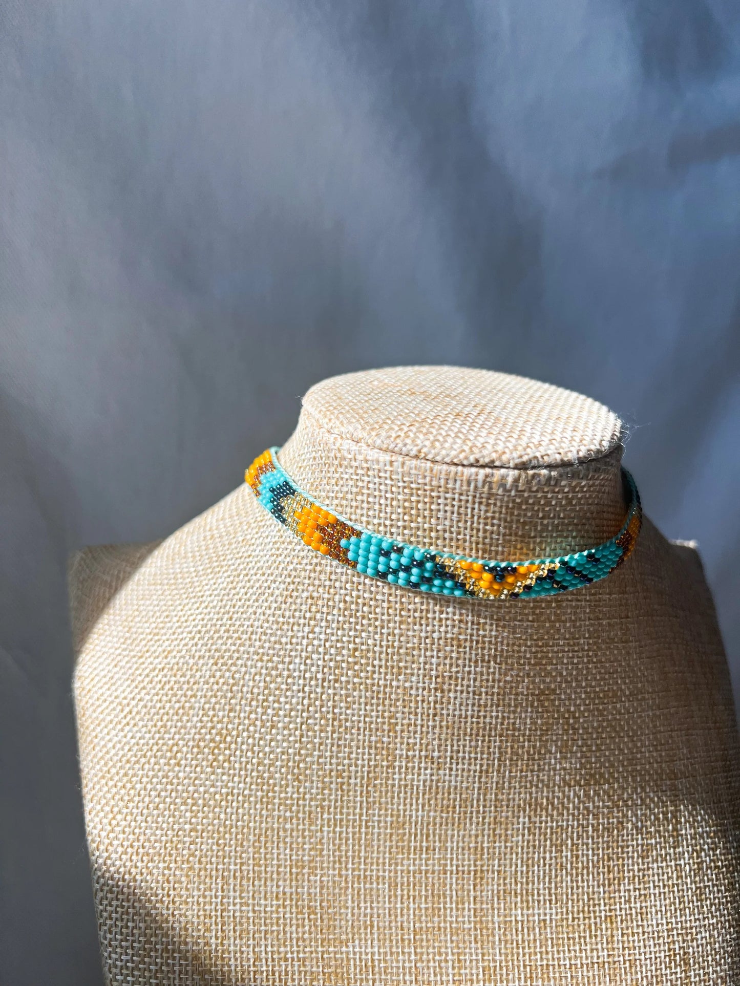 ༶ "Pisces Energy" Beaded Choker ༶ Inga Tribe, Colombia