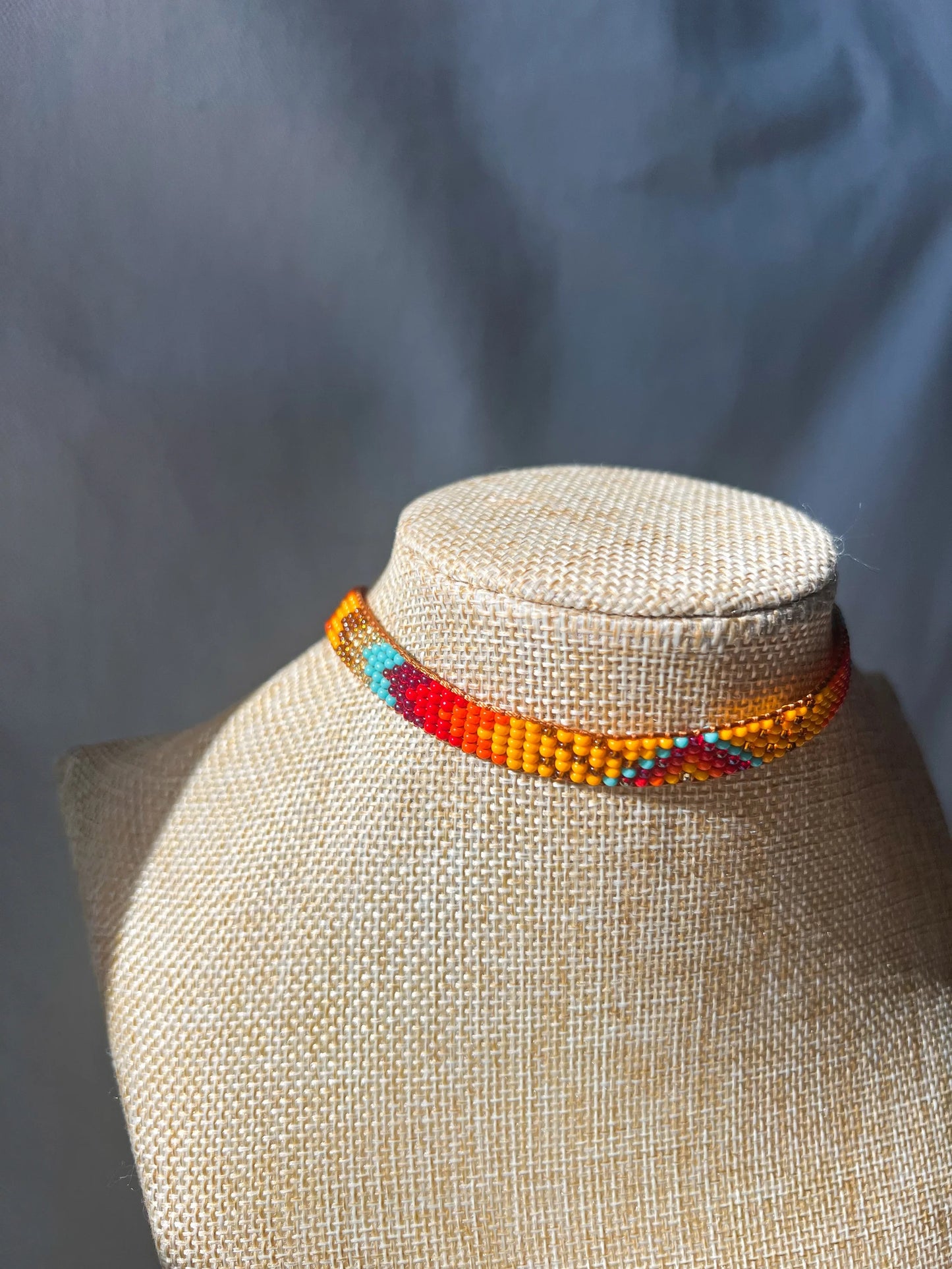 ༶ "Sunburst" Beaded Choker ༶ Inga Tribe, Colombia